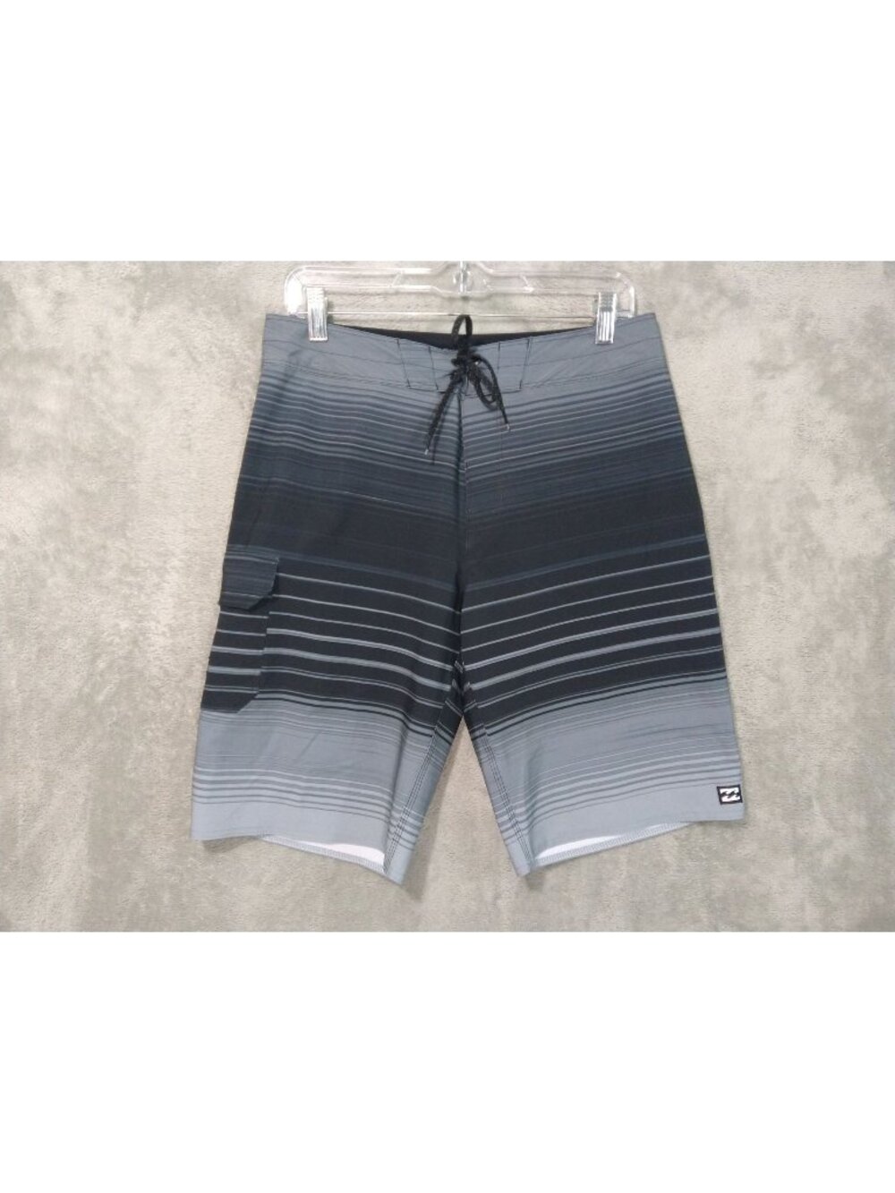 Billabong Shorts Mens 31 Gray Striped Recycler All Day Pro Board Surf Swim
